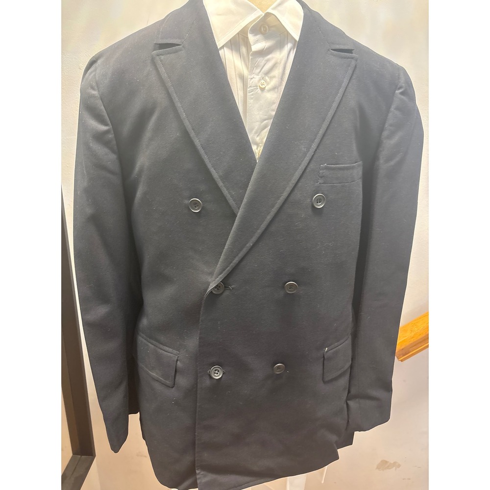 Saks Fifth Avenue Blazer Mens 39S Black‎ Good Double Breasted Pant sz 31x28.5